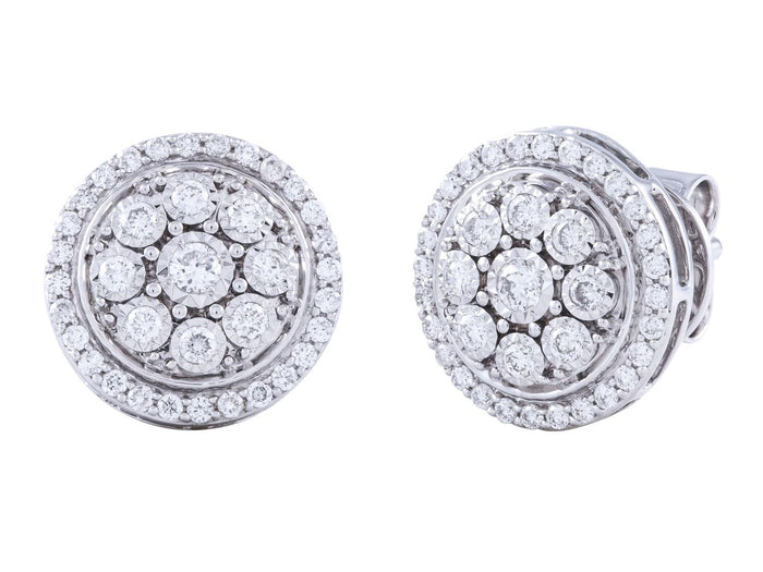 Diamond Earrings - 14 KT White Gold