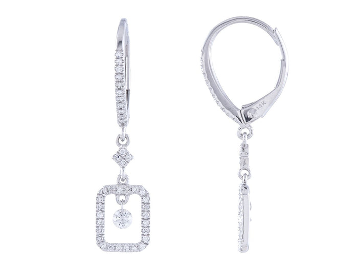 Diamond Earrings - 14 KT White Gold