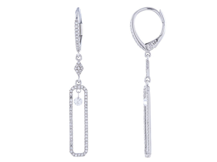 Diamond Earrings - 14 KT White Gold