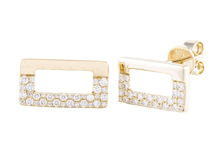 Diamond Earrings - 14 KT Yellow Gold