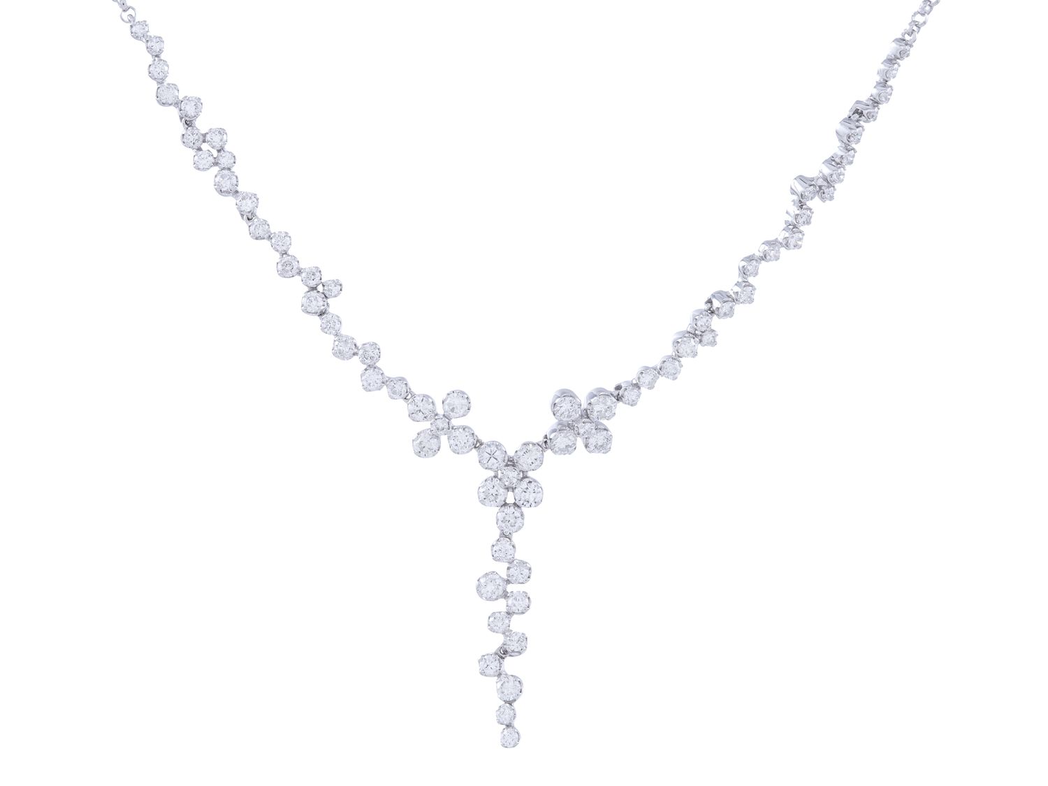 Diamond Necklace - 14 KT White Gold