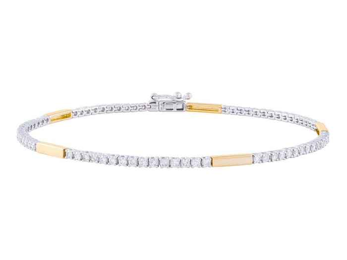 Diamond Bracelet - 14 KT White and Yellow Gold