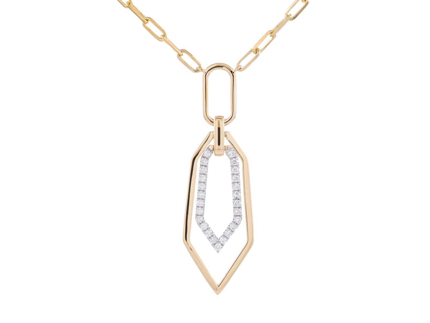 Diamond Necklace - 14 KT Yellow Gold