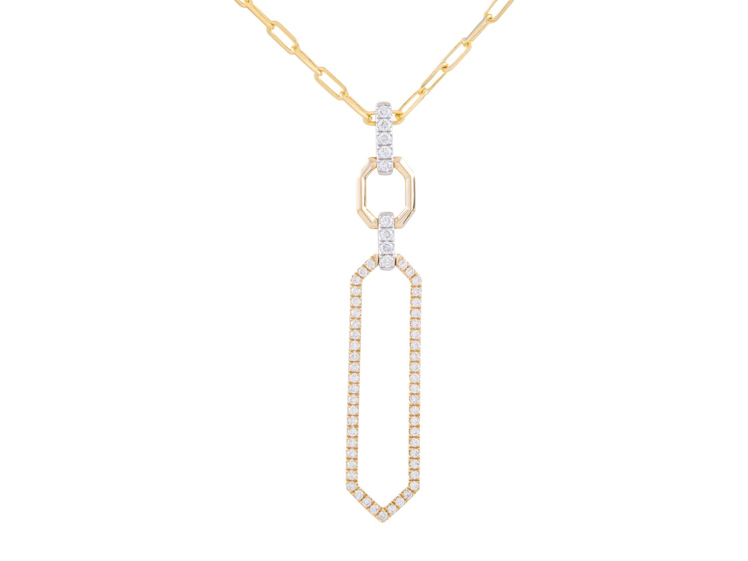 Diamond Necklace - 14 KT Yellow Gold