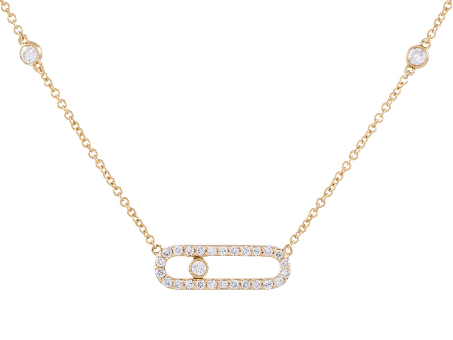 Diamond Necklace - 14 KT Yellow Gold