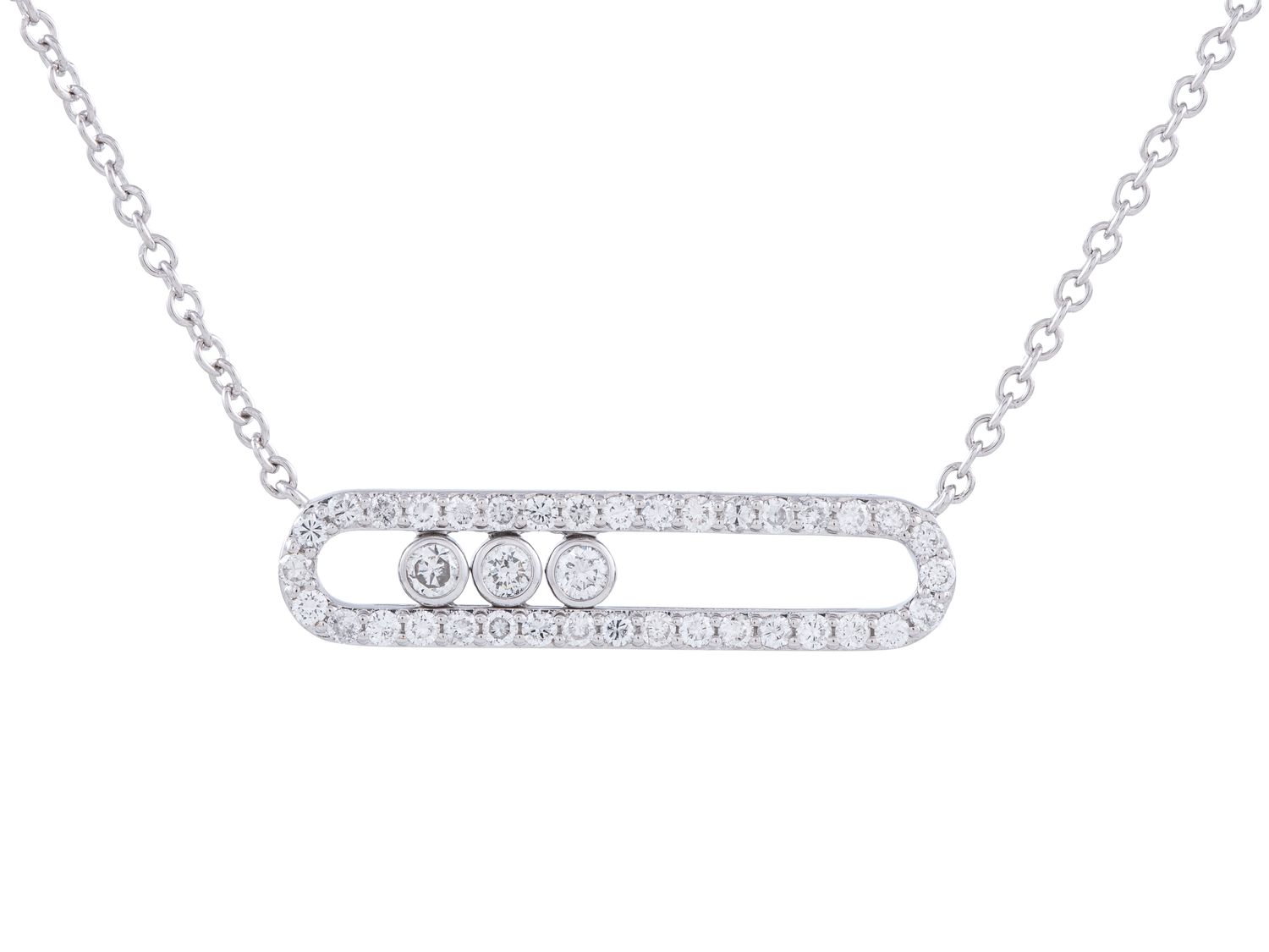 Diamond Necklace - 14 KT White Gold