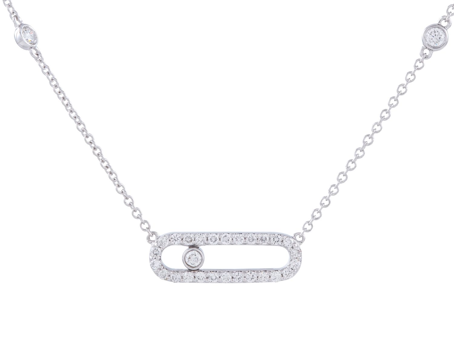 Diamond Necklace - 14 KT White Gold