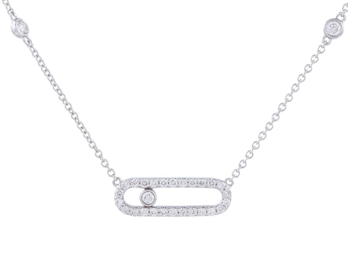 Diamond Necklace - 14 KT White Gold