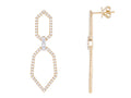 Diamond Earrings - 14 KT Yellow Gold