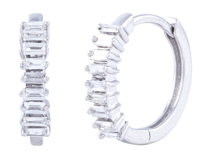 Diamond Earrings - 14 KT White Gold