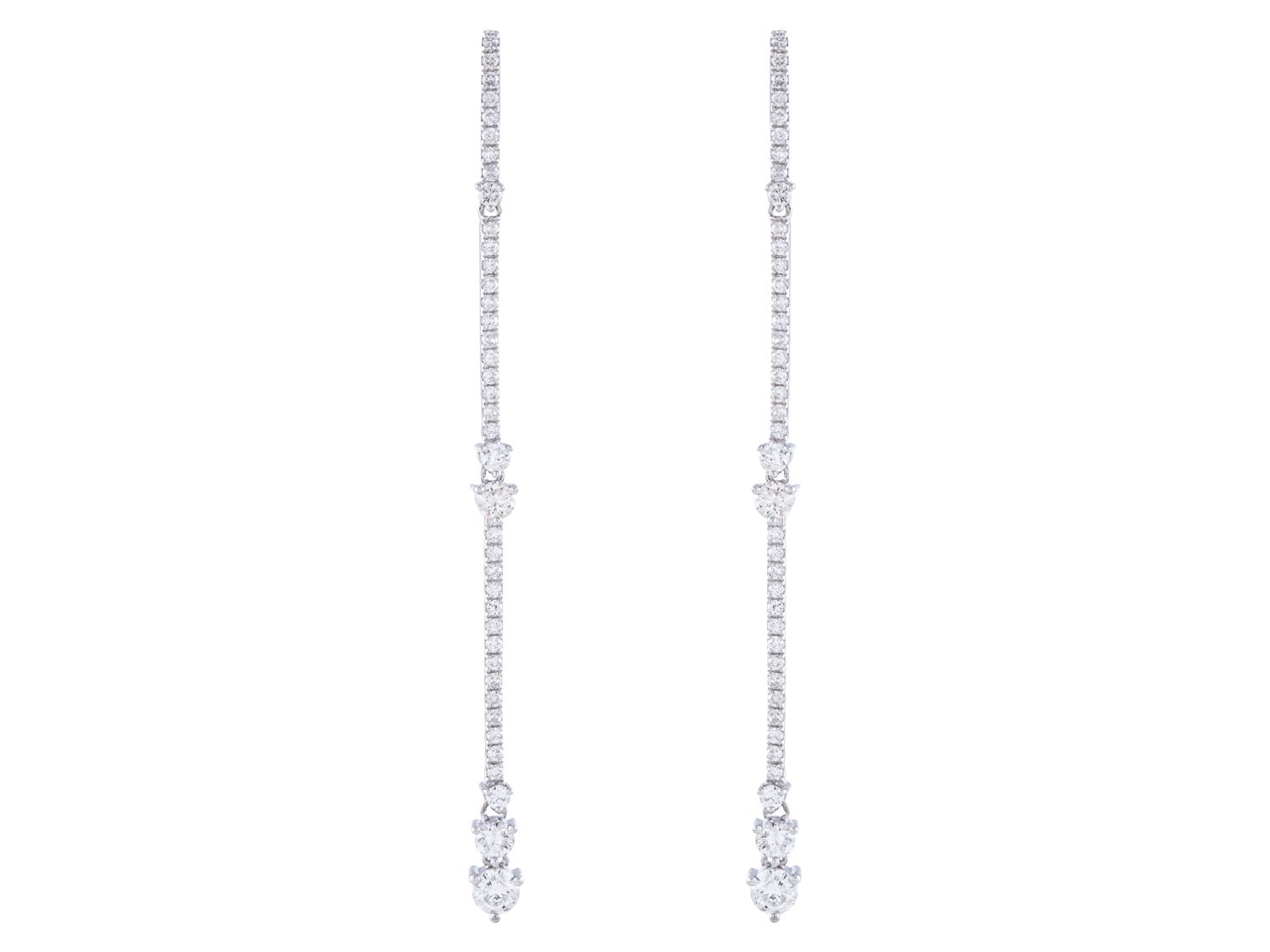 Diamond Earrings - 14 KT White Gold