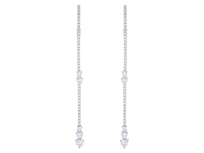 Diamond Earrings - 14 KT White Gold