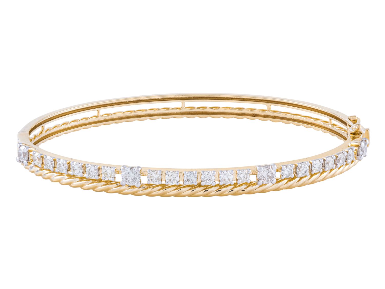 Diamond Bangle - 14 KT Yellow Gold