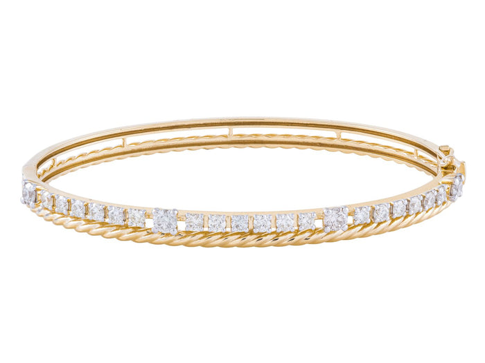Diamond Bangle - 14 KT Yellow Gold