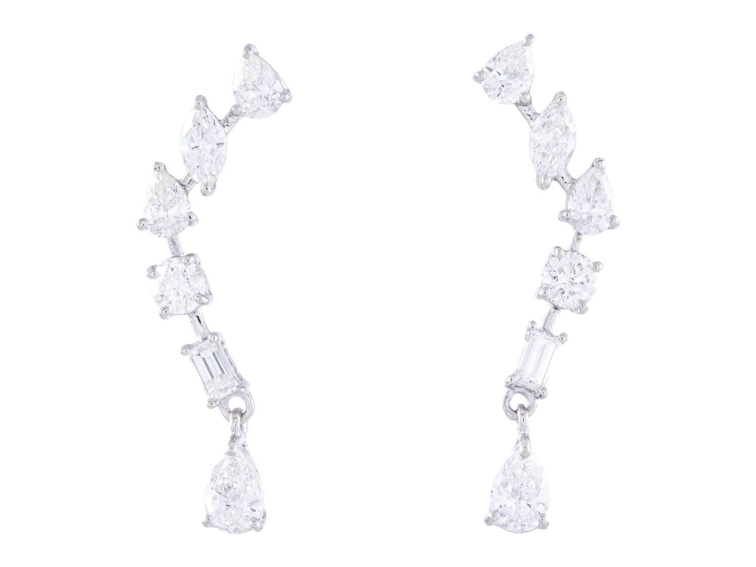 Diamond Earrings - 18 KT White Gold