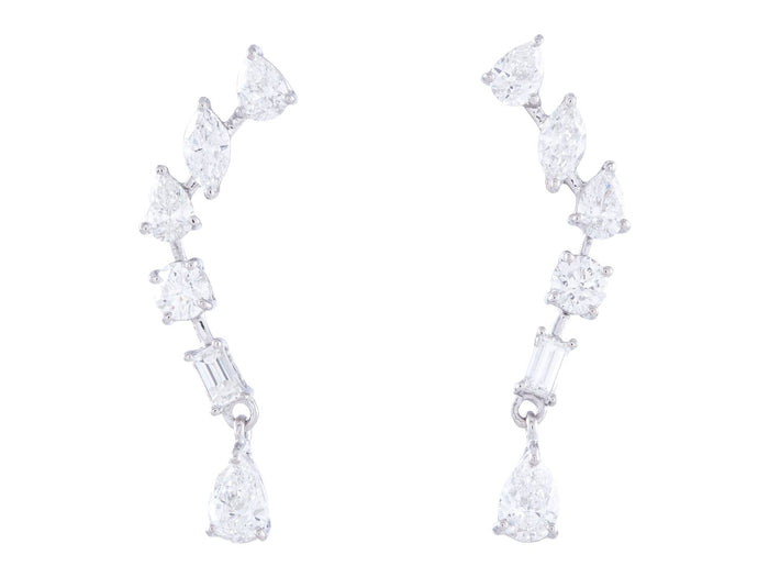 Diamond Earrings - 18 KT White Gold