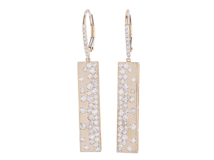 Diamond Earrings - 14 KT Yellow Gold