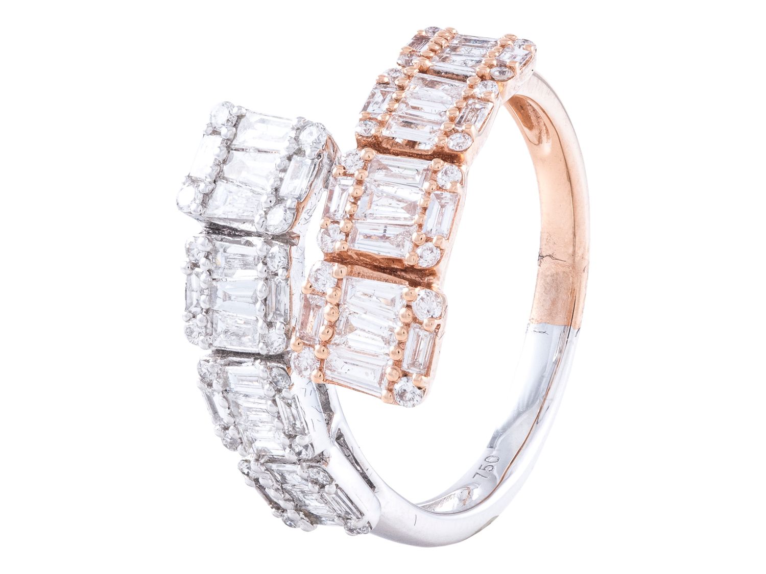 Diamond Ring - 18 KT Rose and White Gold