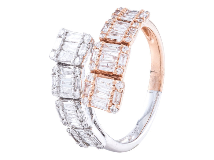 Diamond Ring - 18 KT Rose and White Gold