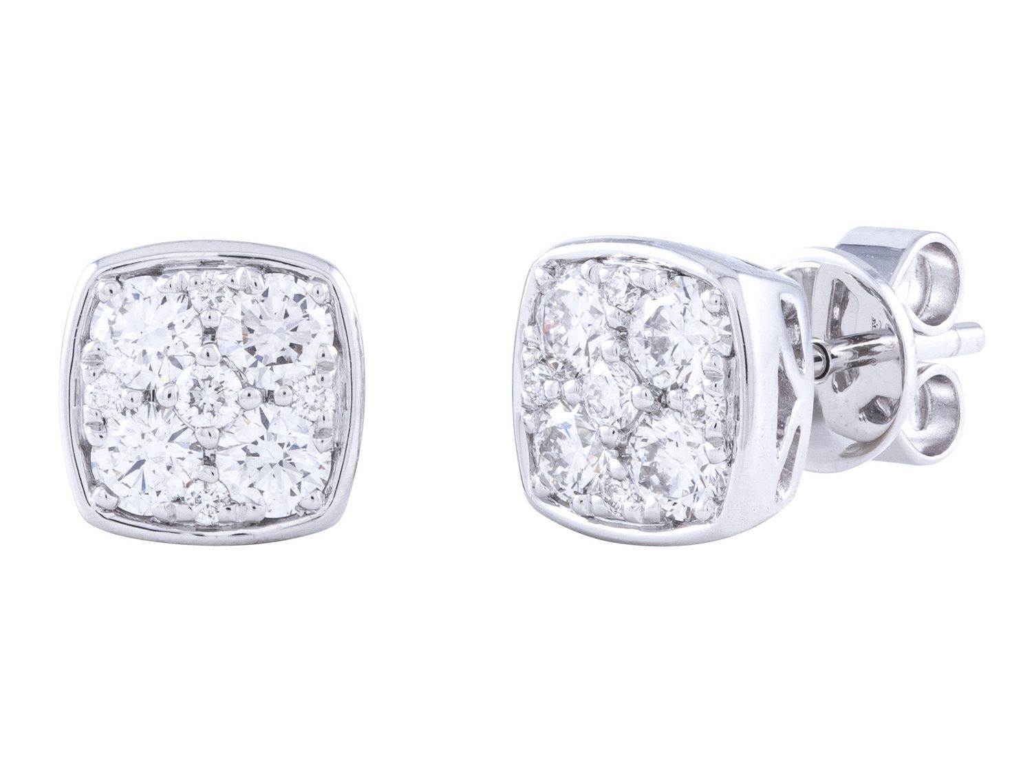 Diamond Earrings - 14 KT White Gold