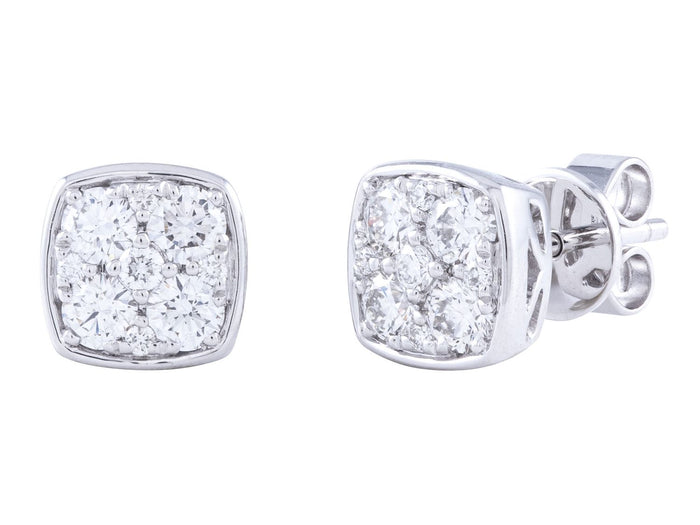 Diamond Earrings - 14 KT White Gold