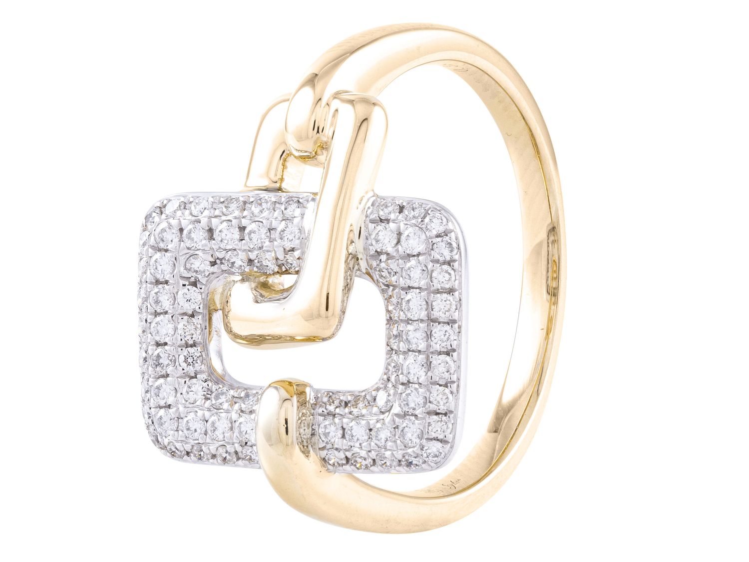 Diamond Ring - 14 KT White and Yellow Gold