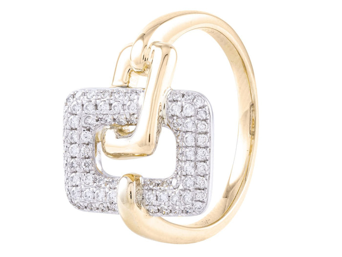Diamond Ring - 14 KT White and Yellow Gold