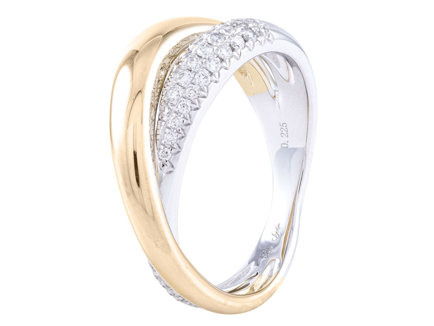 Diamond Ring - 14 KT White and Yellow Gold