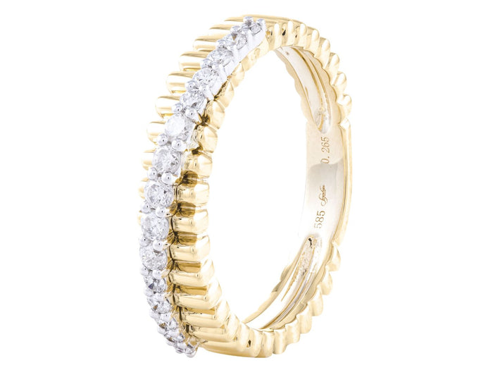 Diamond Ring - 14 KT White and Yellow Gold