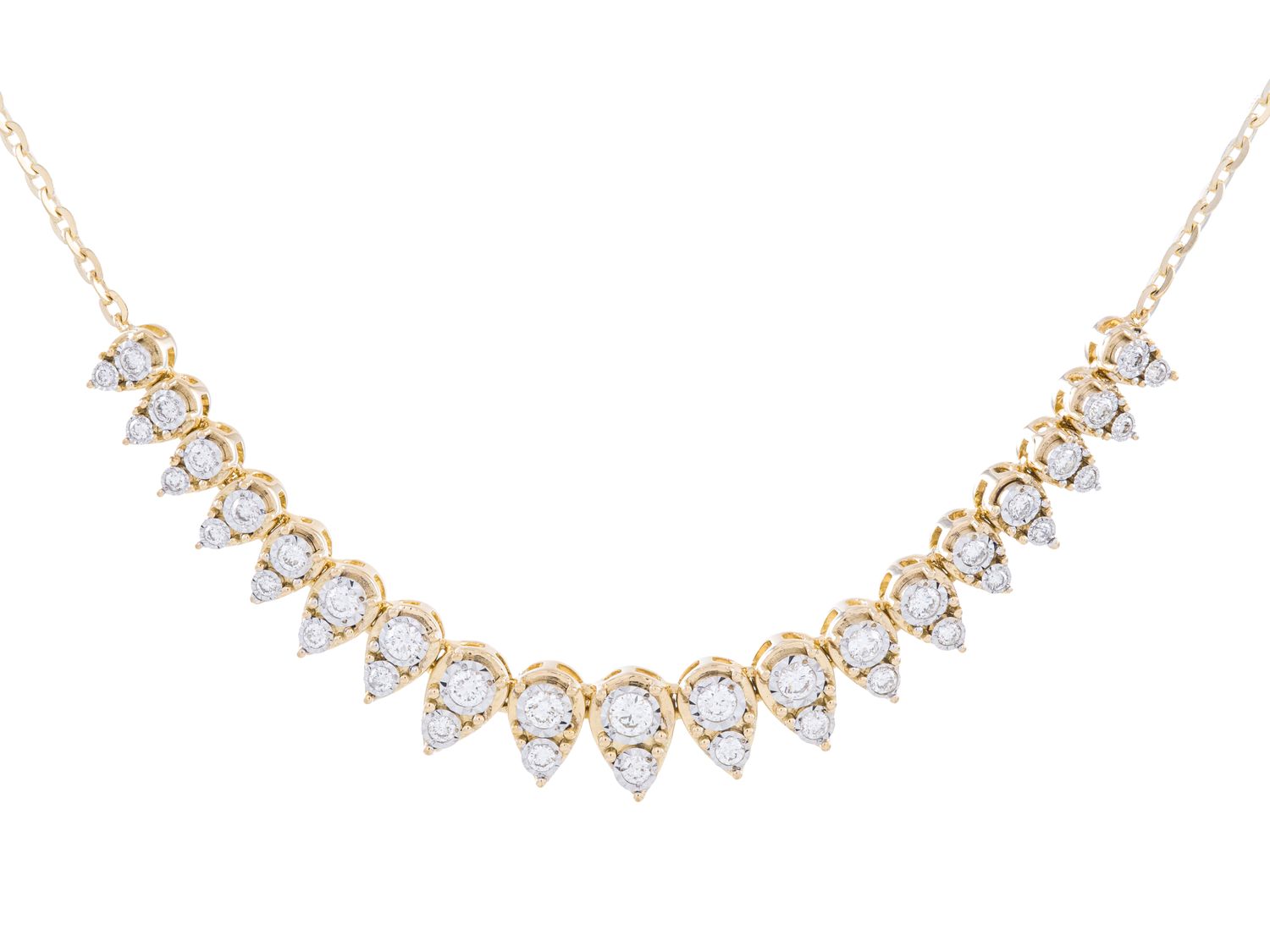 Diamond Necklace - 14 KT Yellow Gold