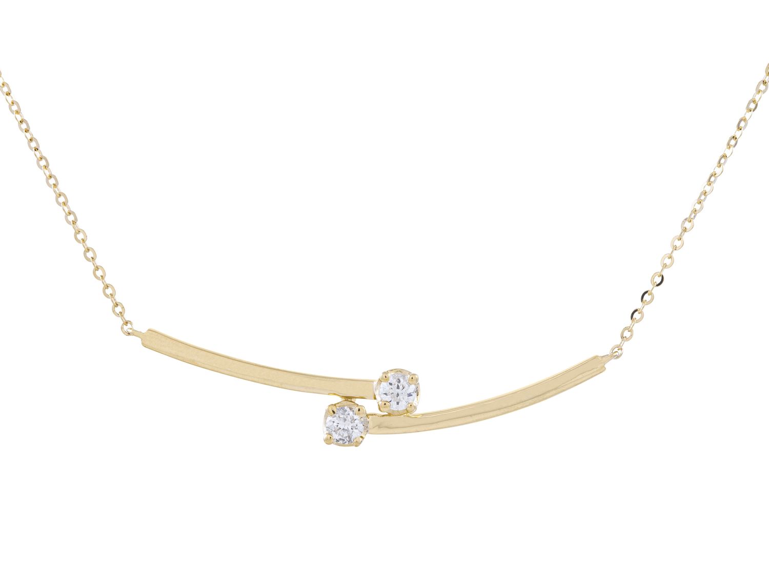 Diamond Necklace - 14 KT Yellow Gold