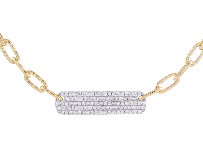 Diamond Necklace - 14 KT White and Yellow Gold