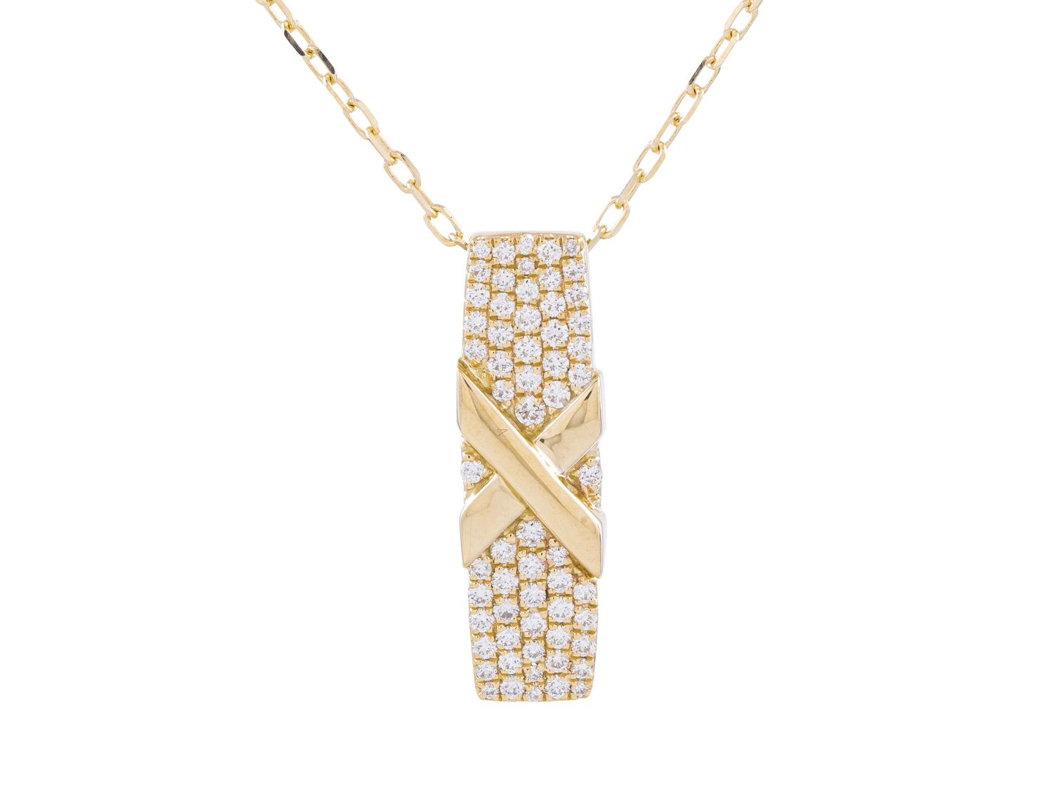 Diamond Necklace - 14 KT Yellow Gold