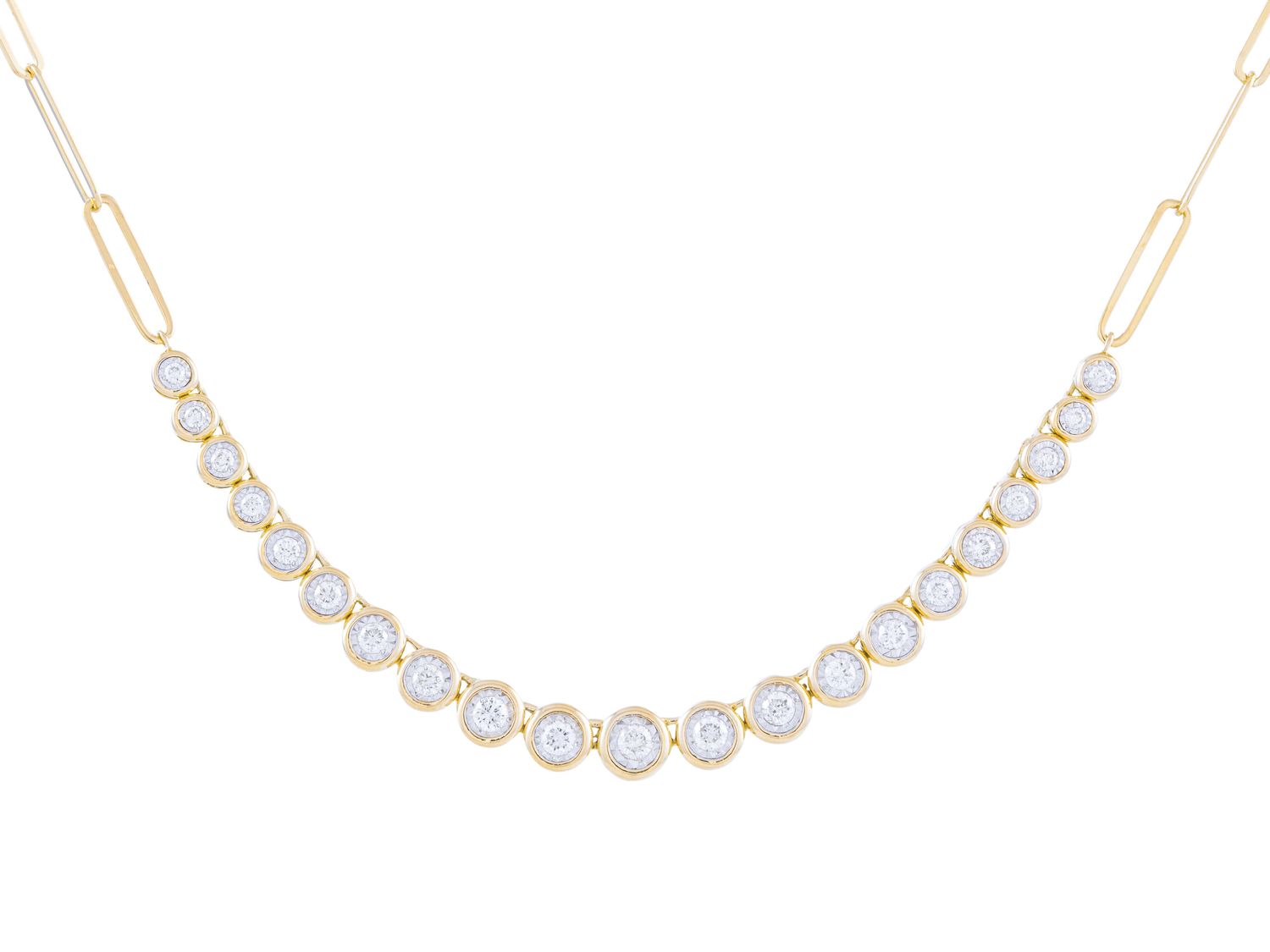 Diamond Necklace - 14 KT Yellow Gold