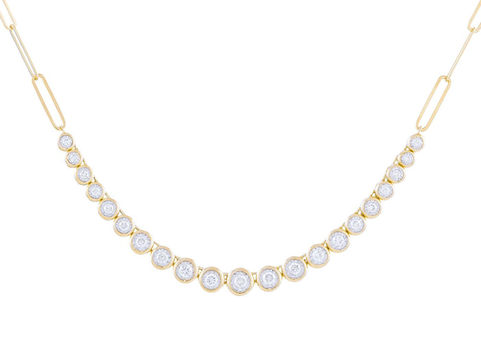Diamond Necklace - 14 KT Yellow Gold