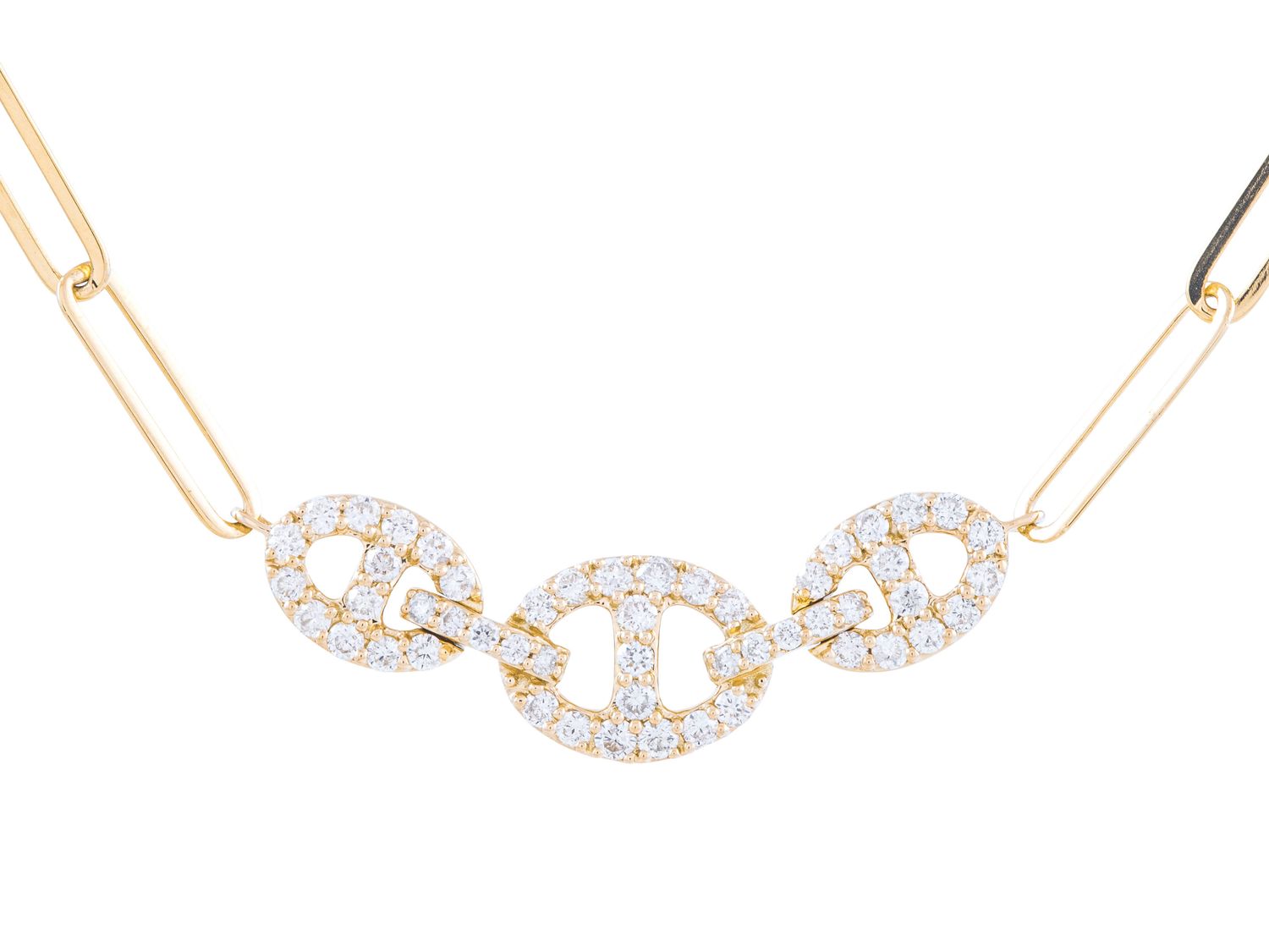 Diamond Necklace - 14 KT Yellow Gold