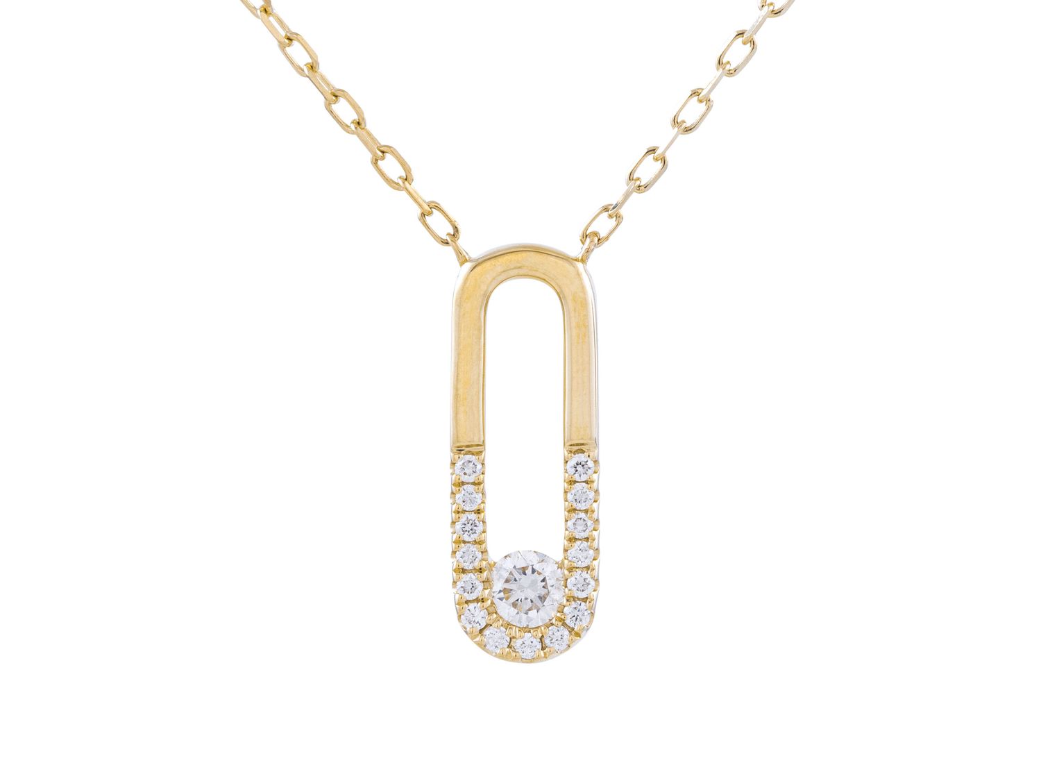 Diamond Necklace - 14 KT Yellow Gold