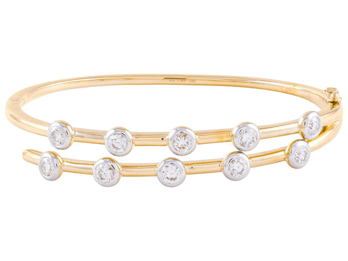 Diamond Bangle - 14 KT Yellow Gold