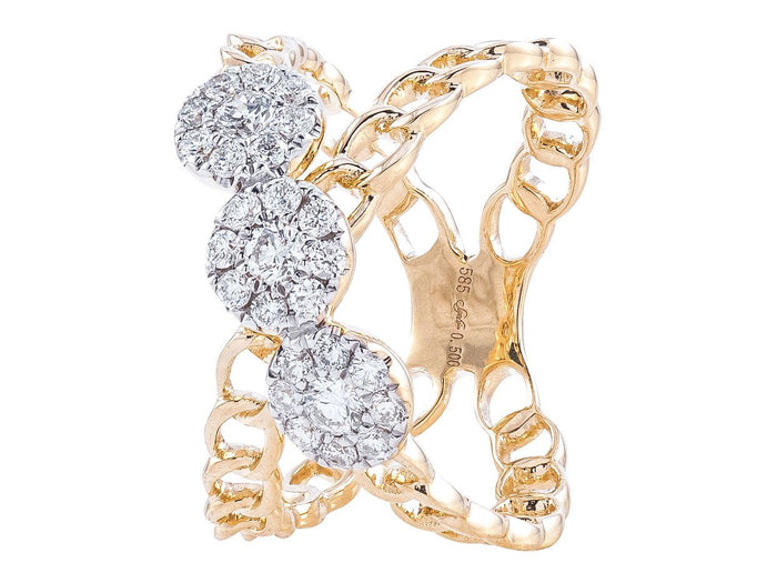 Diamond Ring - 14 KT Yellow Gold