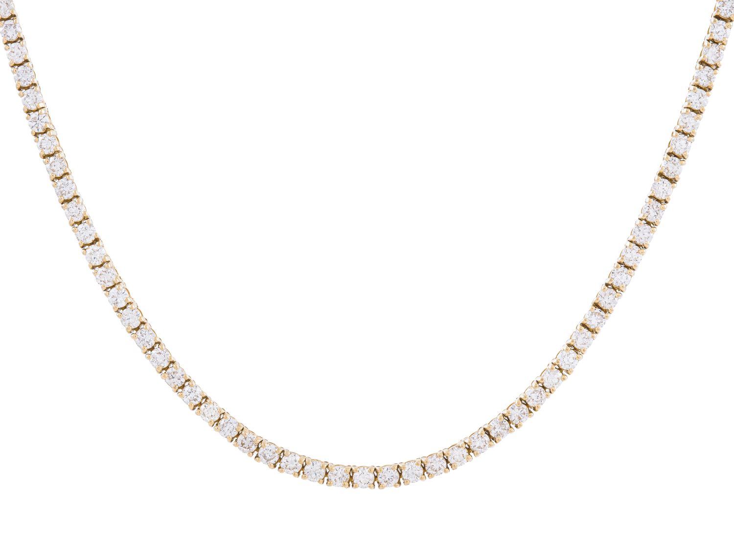 Diamond Necklace - 14 KT Yellow Gold