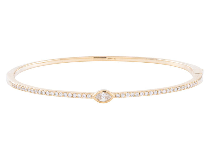 Diamond Bangle - 14 KT Yellow Gold