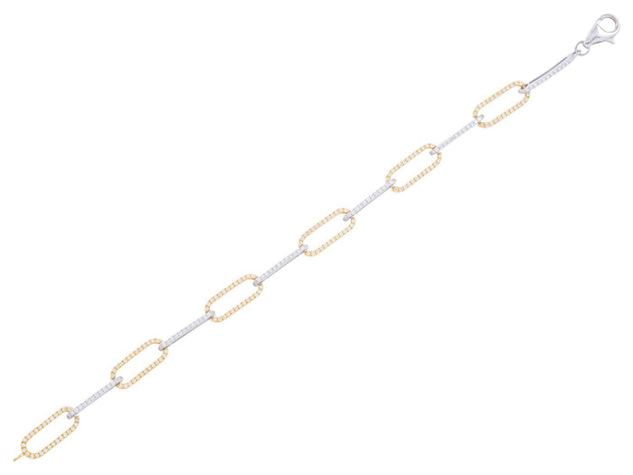 Diamond Bracelet - 18 KT White and Yellow Gold