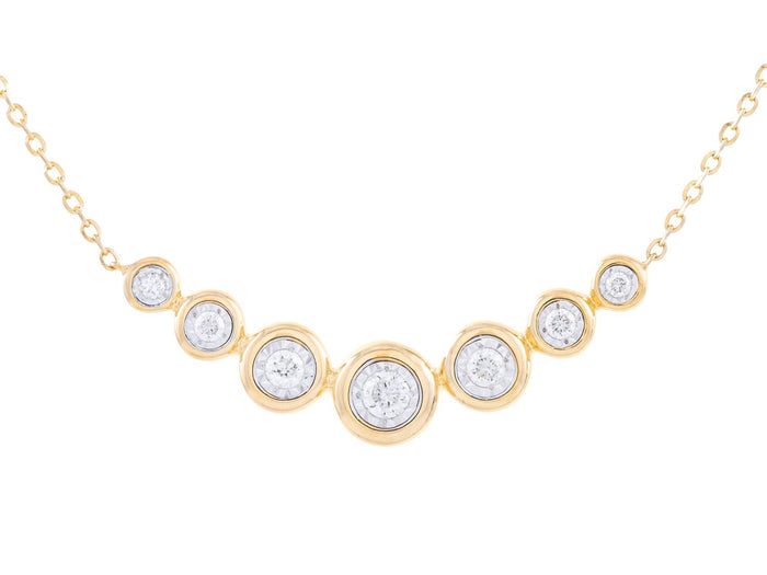 Diamond Necklace - 14 KT Yellow Gold