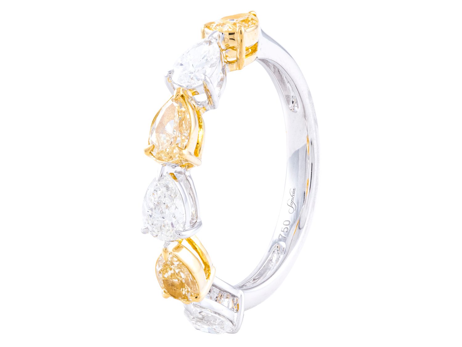Diamond Band - 18 KT White and Yellow Gold