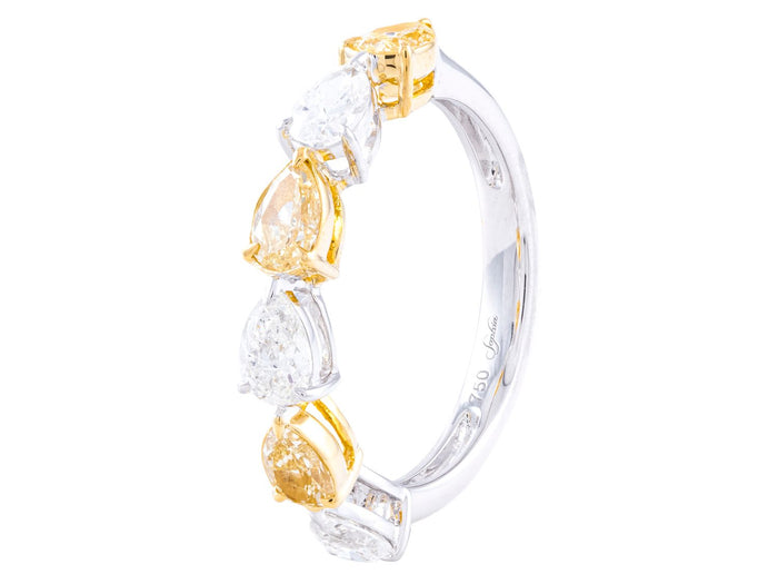 Diamond Band - 18 KT White and Yellow Gold