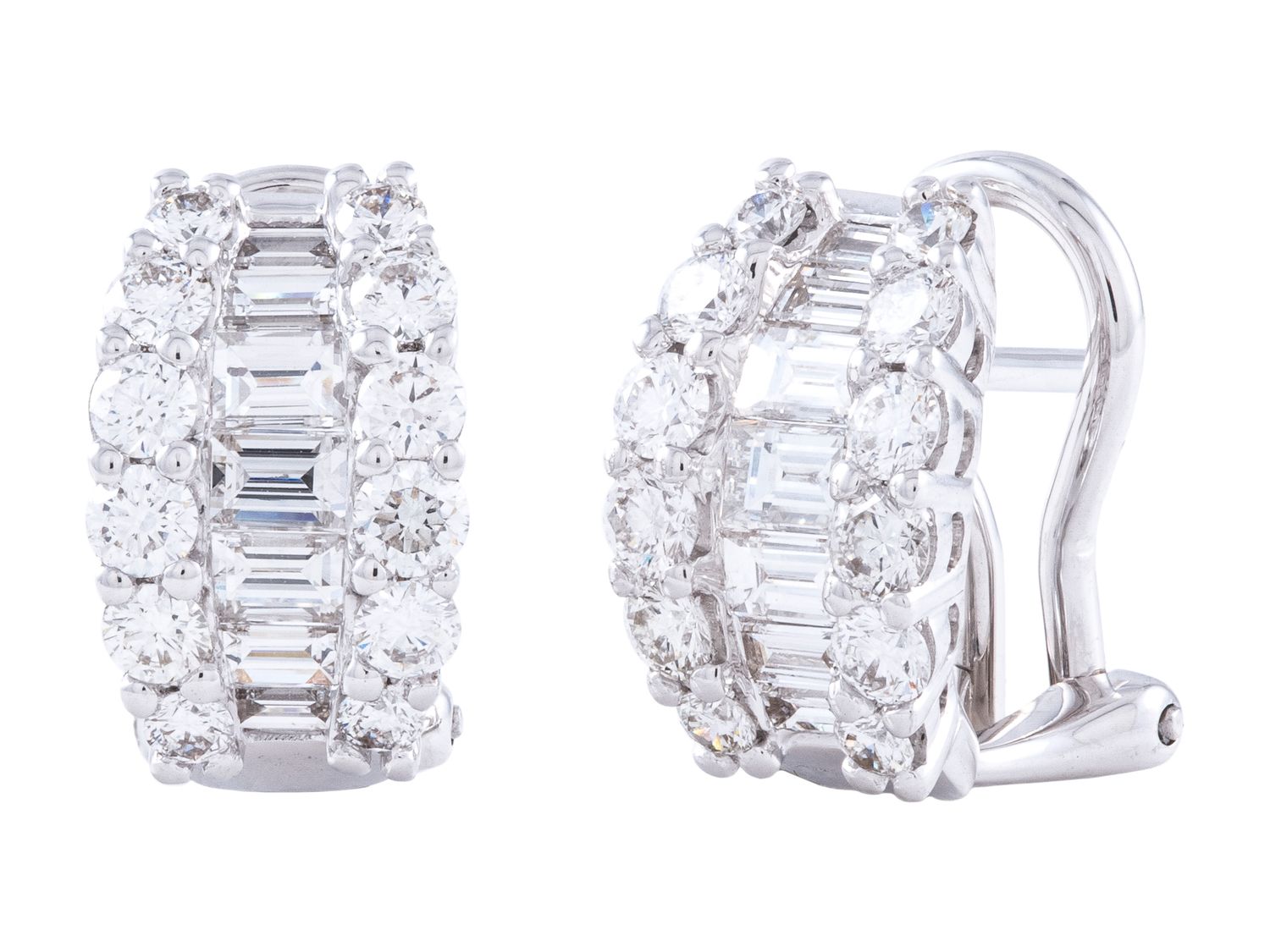 Diamond Earrings - 18 KT White Gold