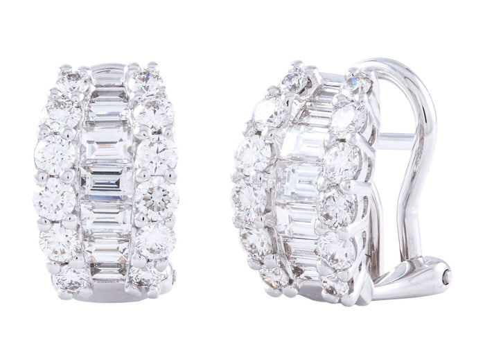 Diamond Earrings - 18 KT White Gold