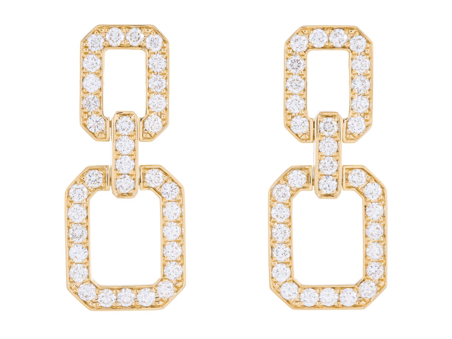 Diamond Earrings - 18 KT Yellow Gold