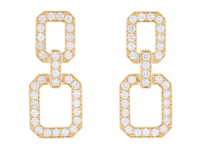 Diamond Earrings - 18 KT Yellow Gold
