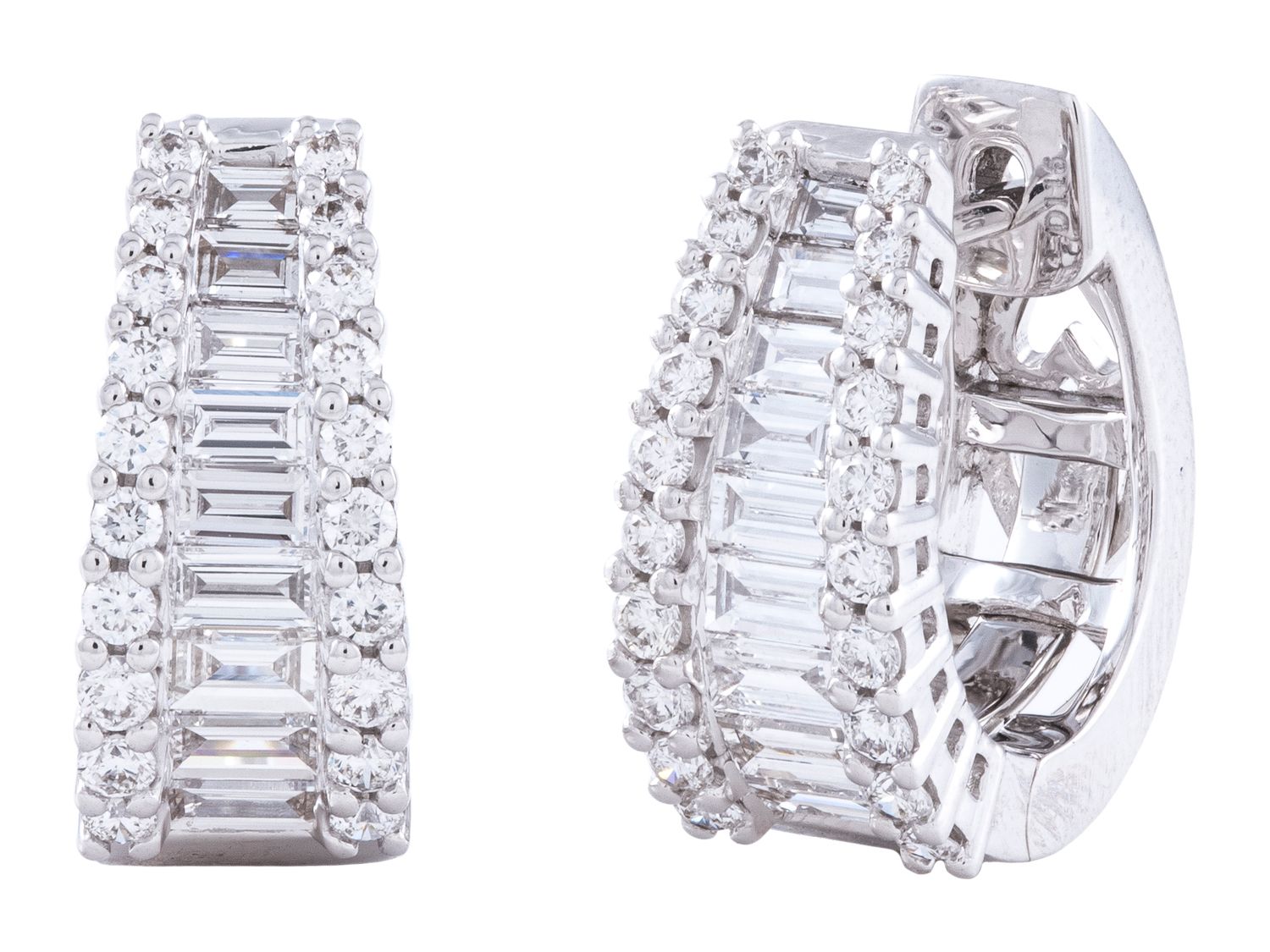 Diamond Earrings - 18 KT White Gold